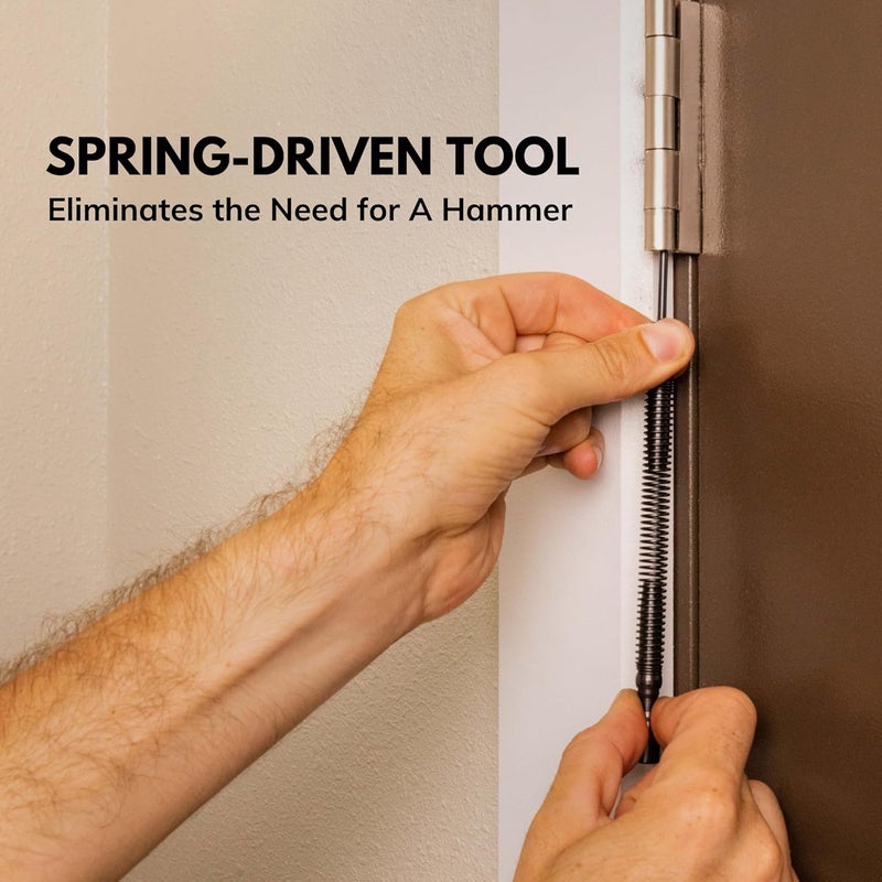 HIT Tool Door Hinge Pin Removal Tool – Spring-Driven Hinge Pin Punch & Steel-Faced Hammer – Compact, Hammerless Tool for Easy Pin Removal & Installation – Made in The USA - Image 4